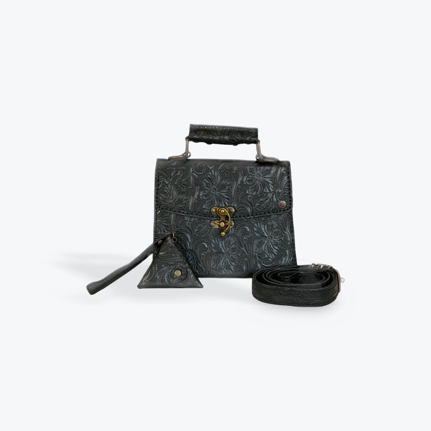 PAOLA GENUINE LEATHER CROSSBODY HANDHELD IN BLACK